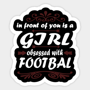 Football girl gift women tackle women Sticker